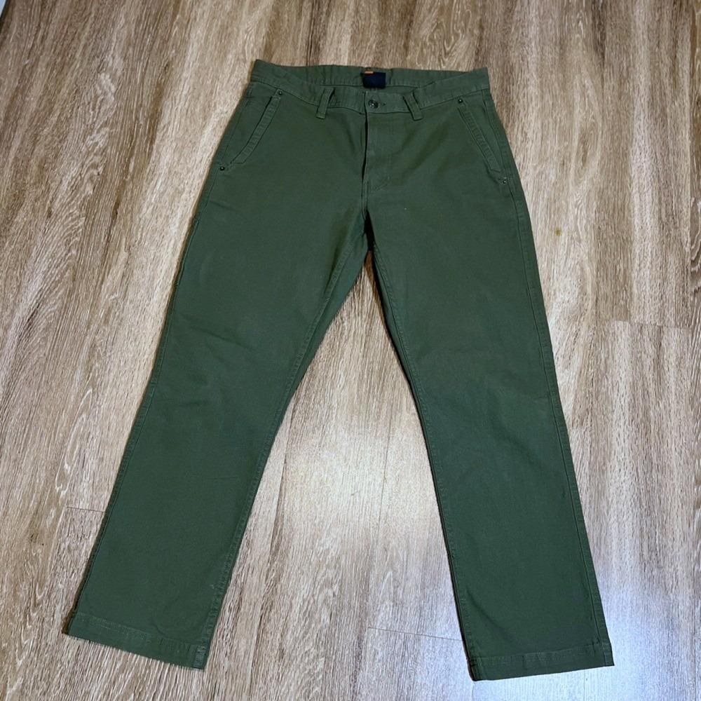 Eddie Bauer Mens Specialty Dyed Utility Carpenter‎ Pants Olive Green 32x29
